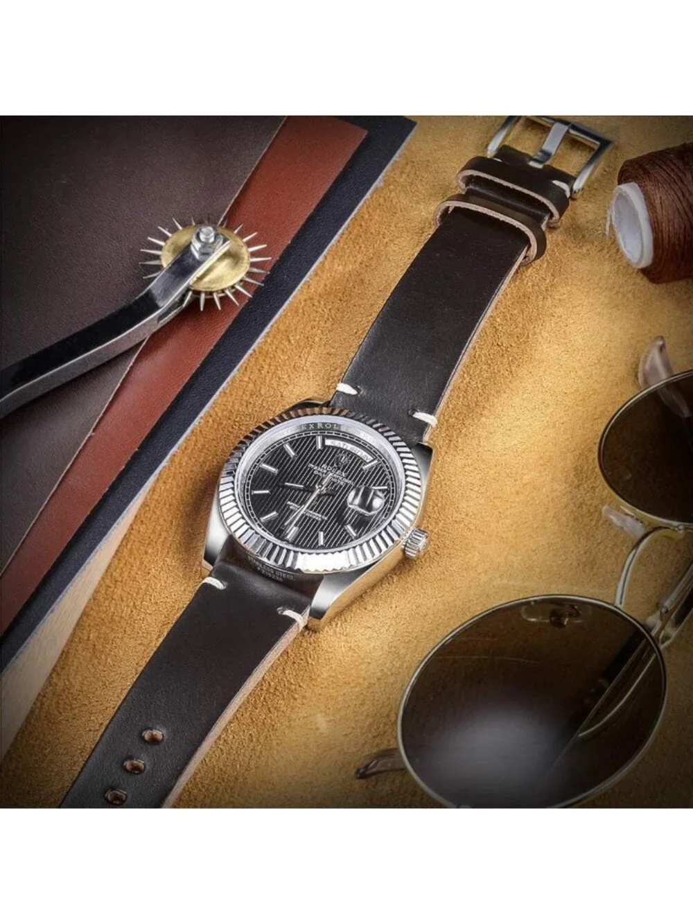 Handmade Vintage Leather Watch Bands, Quick Release Strap for 18-24mm Watches